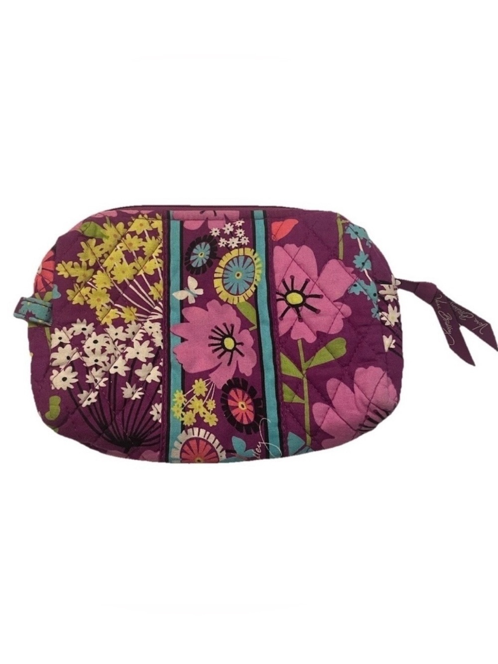 NWOT Vera Bradley Quilted cosmetic bag in retired "Flutterby" pattern purple